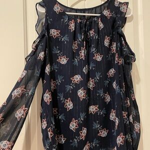 Violet & Claire Navy Floral Blouse